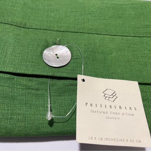 New Pottery Barn Textured Linen Accent Pillow Cover, Green, 18” Holiday Green - Picture 5 of 8